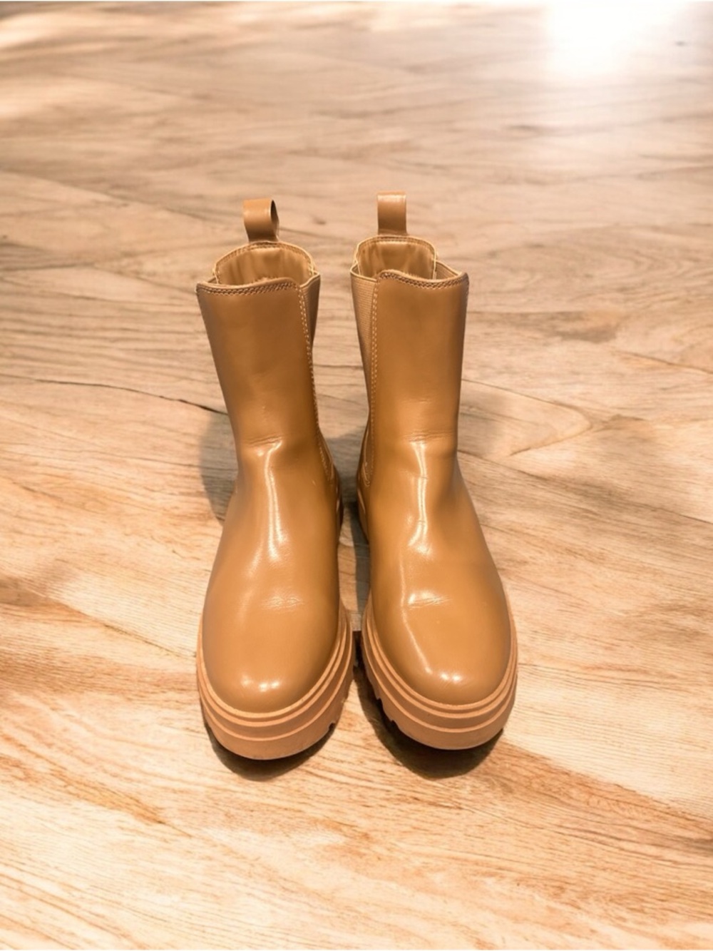 a new day Tan Platform Chelsea Boots